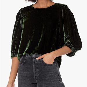 M Dark Green Velvet by Graham and Spencer Nancy Blouse